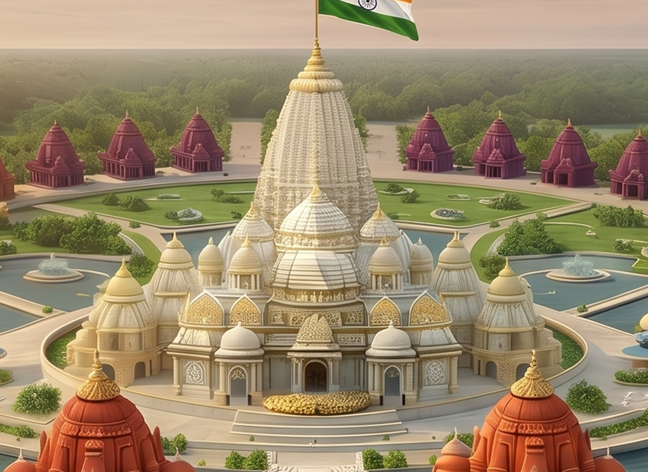 Bharat Mata Temple and surrounding temple corridor