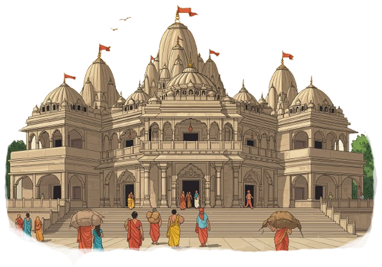 Dharamshala accommodation illustration